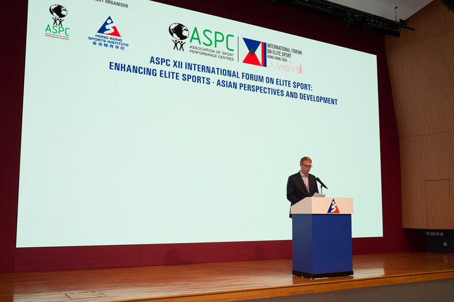 <p><strong>Mr Tapio Korjus</strong>, President of ASPC, expressed in his speech at the Opening Ceremony that he looked forward to the forum and wished to promote collaboration among sports organisations experts.</p>
