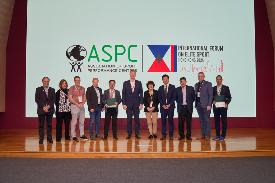 <p>Group picture of the ASPC and HKSI representatives at Closing Ceremony. (From left) <strong>Mr Josep Escoda</strong>, Secretary General of ASPC; <strong>Ms Silvia Matesanz</strong>, Host Secretariat; <strong>Mr Ken Bagnell</strong>, Vice President for America; <strong>Mr Harry Baehr</strong>, Vice President for Europe; <strong>Dr Raymond So</strong>, Director, Elite Training Science &amp; Technology of the HKSI; <strong>Mr Tapio Korjus</strong>, President of ASPC; <strong>Ms Debbie Low</strong>, Executive Vice President; <strong>Hon Vincent Cheng Wing-shun </strong><span style="font-size:75%;"><strong>MH JP</strong></span>, Vice Chairman of HKSI; <strong>Mr Tony Choi </strong><span style="font-size:75%;"><strong>MH</strong></span>, Chief Executive; <strong>Mr Steven Ball</strong>, Vice President for Africa of ASPC; and <strong>Dr Daniel Lee</strong>, Associate Director, Elite Training Science &amp; Technology of HKSI.</p>
