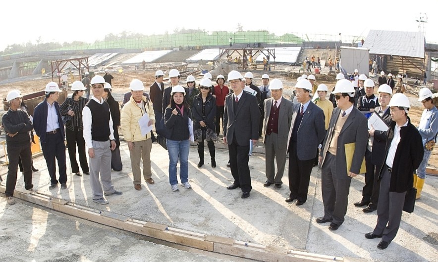 General introduction to the construction progress of the temporary velodrome (2)