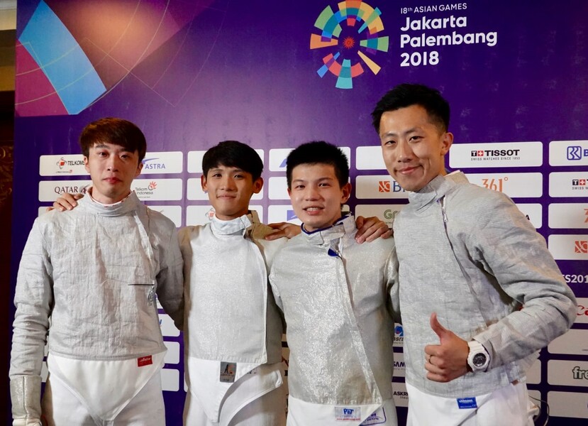 Hong Kong men&#39;s sabre team (Photo: Hong Kong Fencing Association)